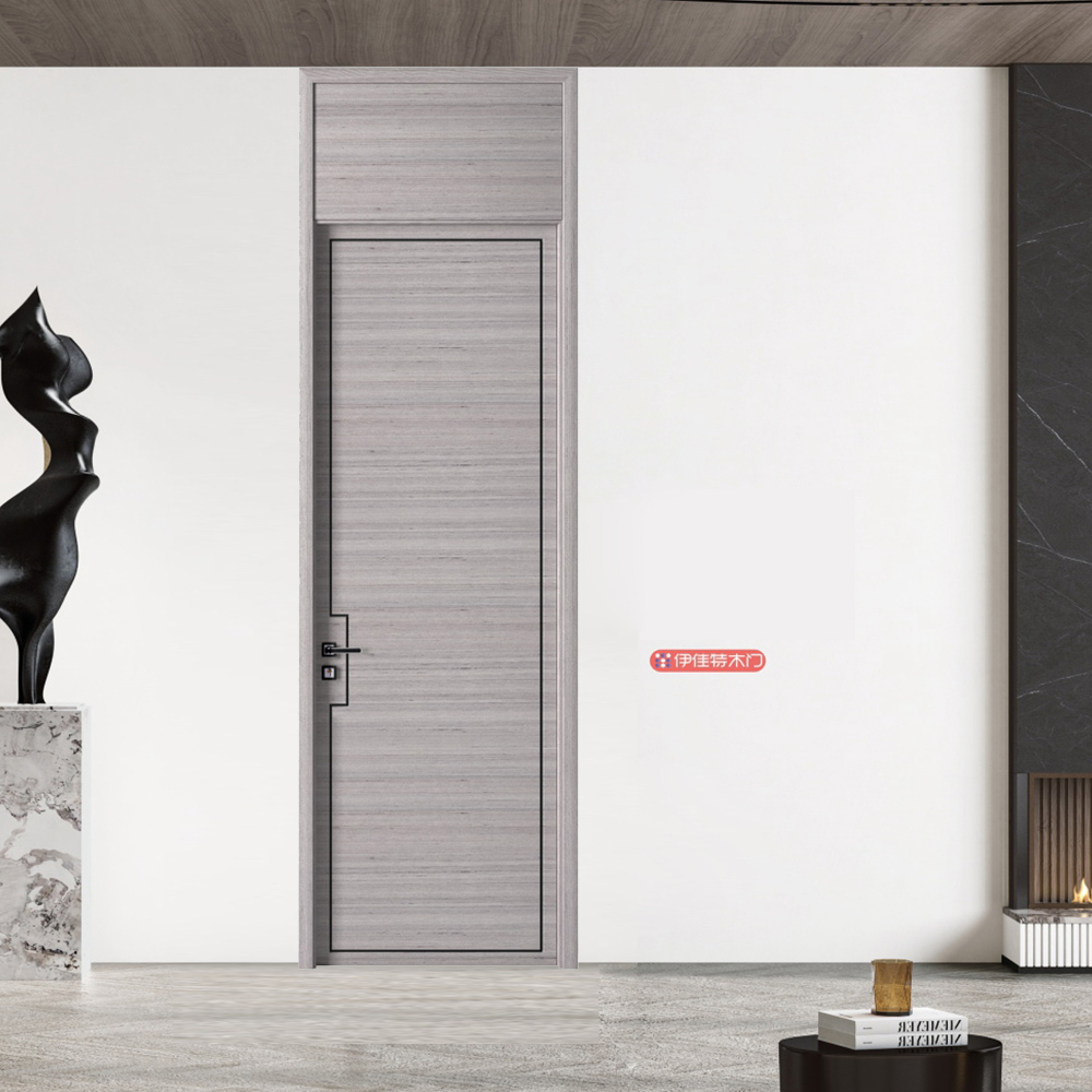 2021伊佳特木門YJT-L03梧桐細雨3號(帶門楣)(橫紋)